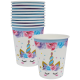 Set 10 pahare pentru petrecere, din carton, model floral, 8.8 CM